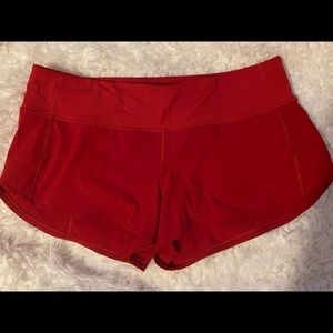 Lululemon speed up shorts 2.5 in dark red sz 8